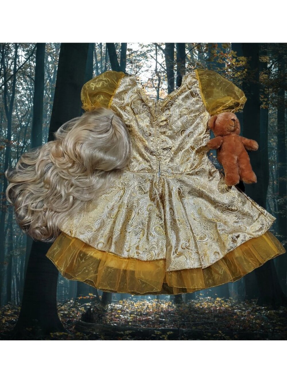 Costume Goldilocks Adult Storybook Fairy Tale Fancy Dress Up Halloween 3 Piece